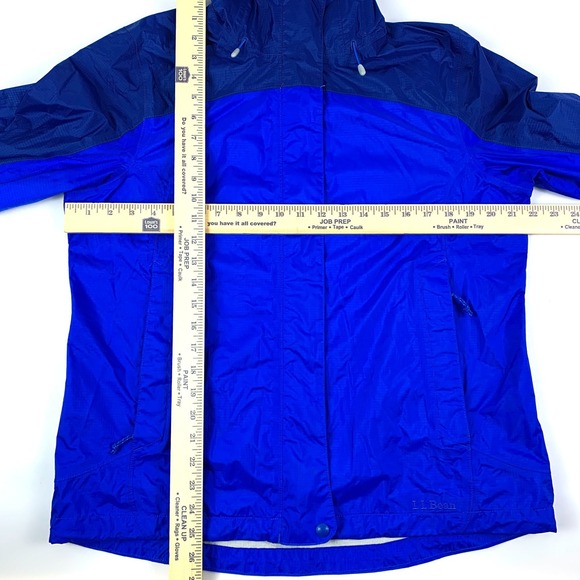 LL Bean Tek Trail Rain Jacket Misses Md Blue Hooded Full Zip Waterproof Windbrkr - Picture 5 of 16